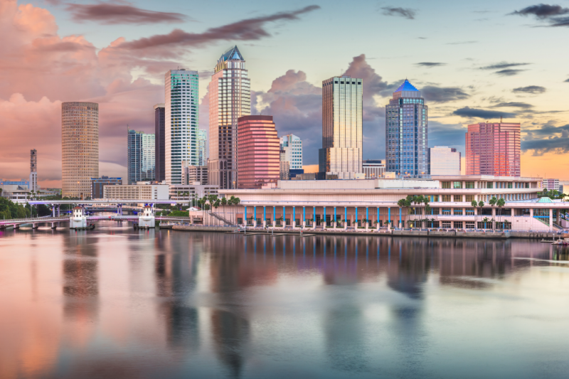 The Tampa skyline at dusk